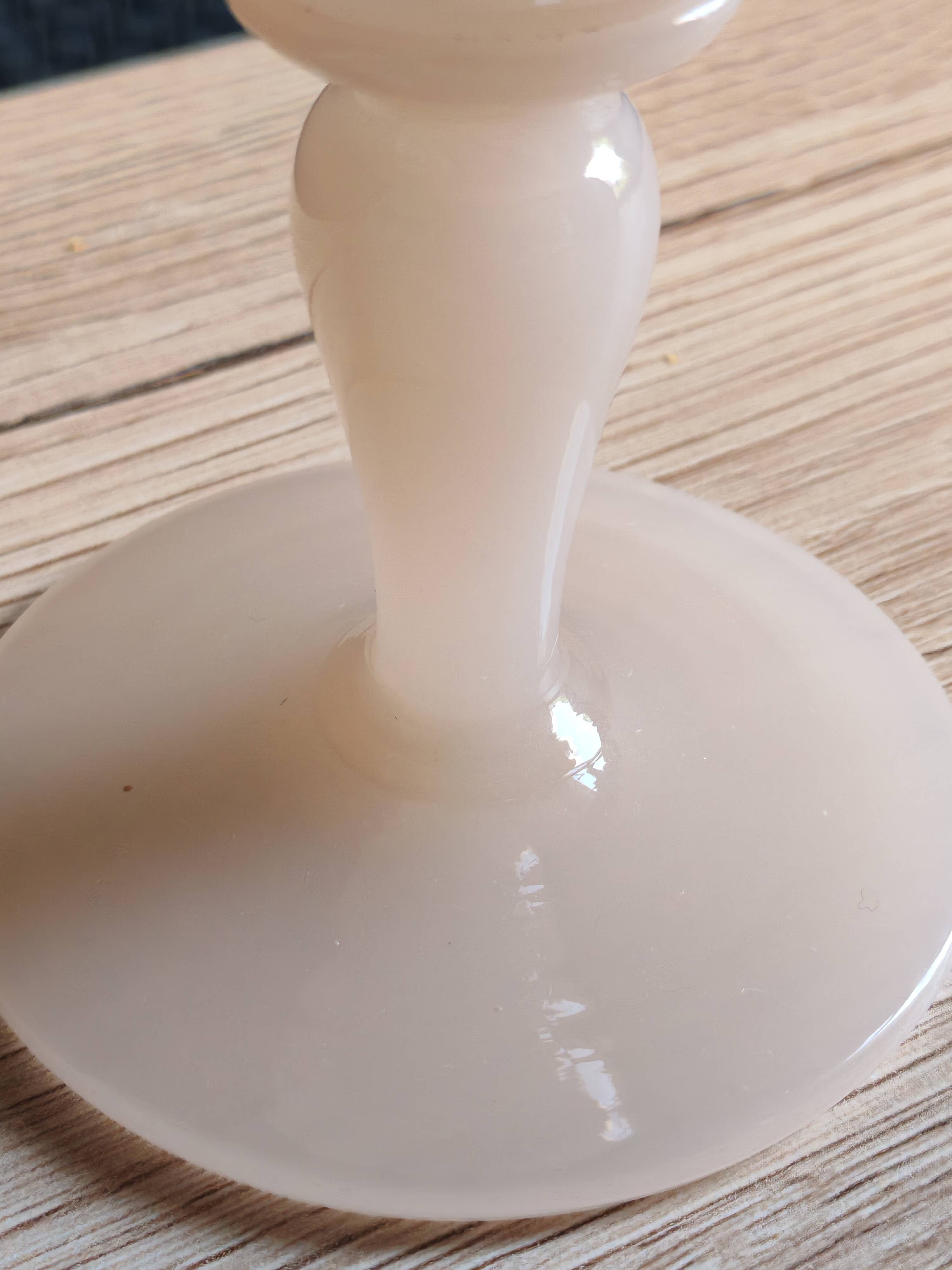 Vintage Italian White Nude Pink Opaline Soliflore Vase