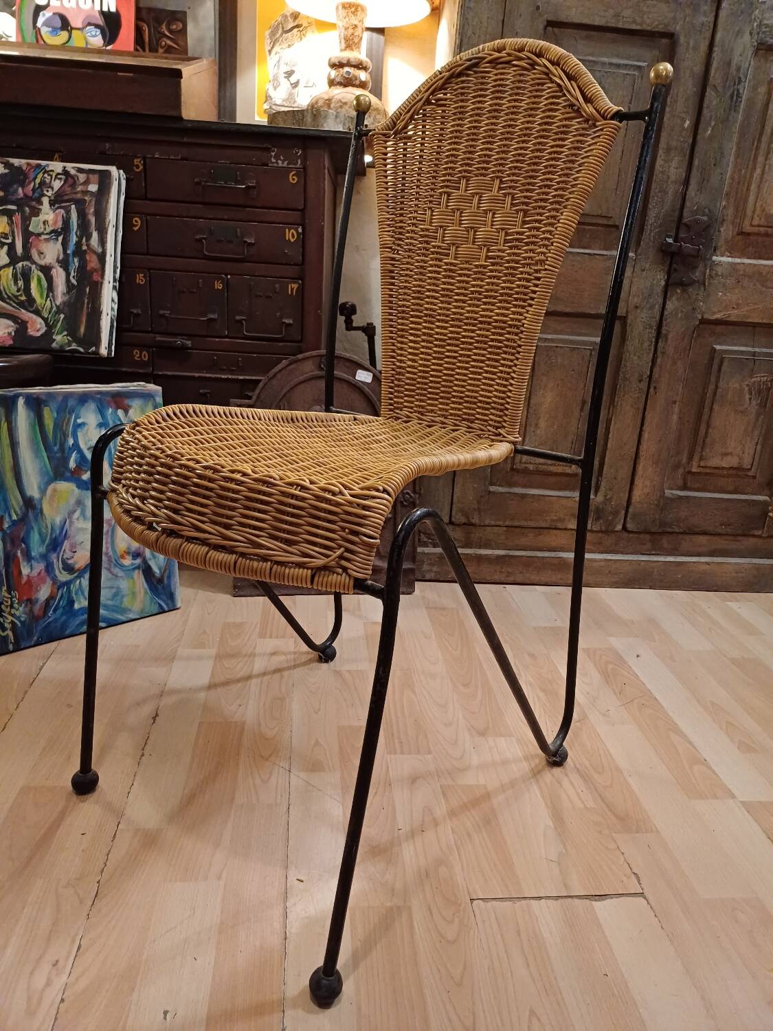A chair by designer Frédéric Weinberg USA 1960, 70