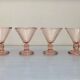 Set of 4 large ice cream bowls color rosaline vintage Italy