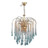 Blue drop tassel chandelier