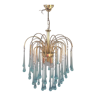 Blue drop tassel chandelier