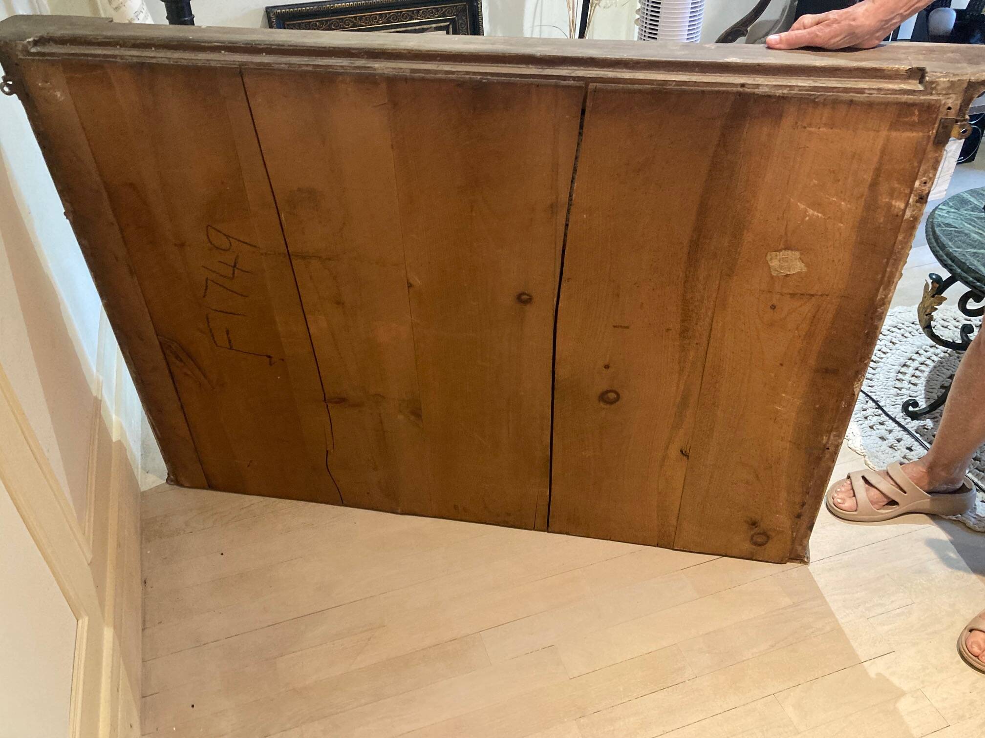 Empire style triptych mirror in gilded wood