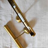 Pair of brushed brass sconces, 1970