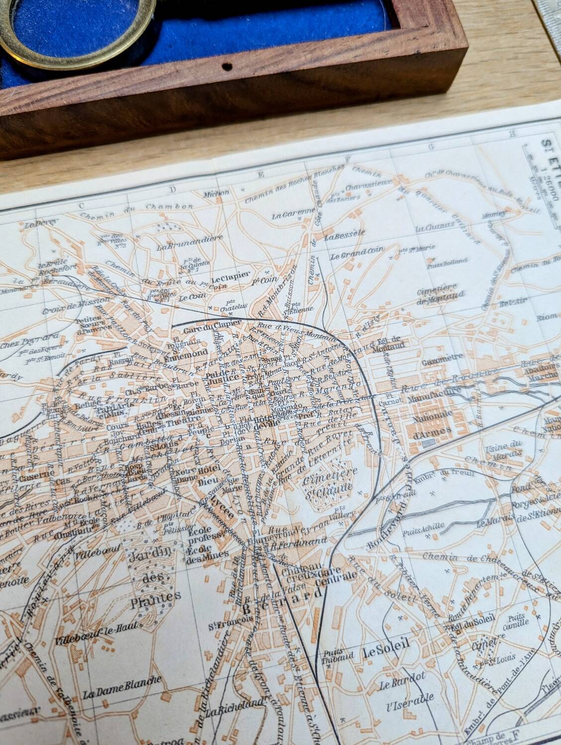 Plan Saint-Étienne imprimé en 1906