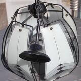 50s design metal and glass tulip ceiling light