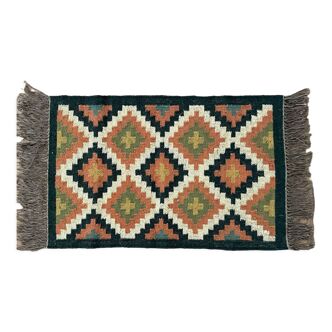 Jute and wool handwoven kilim