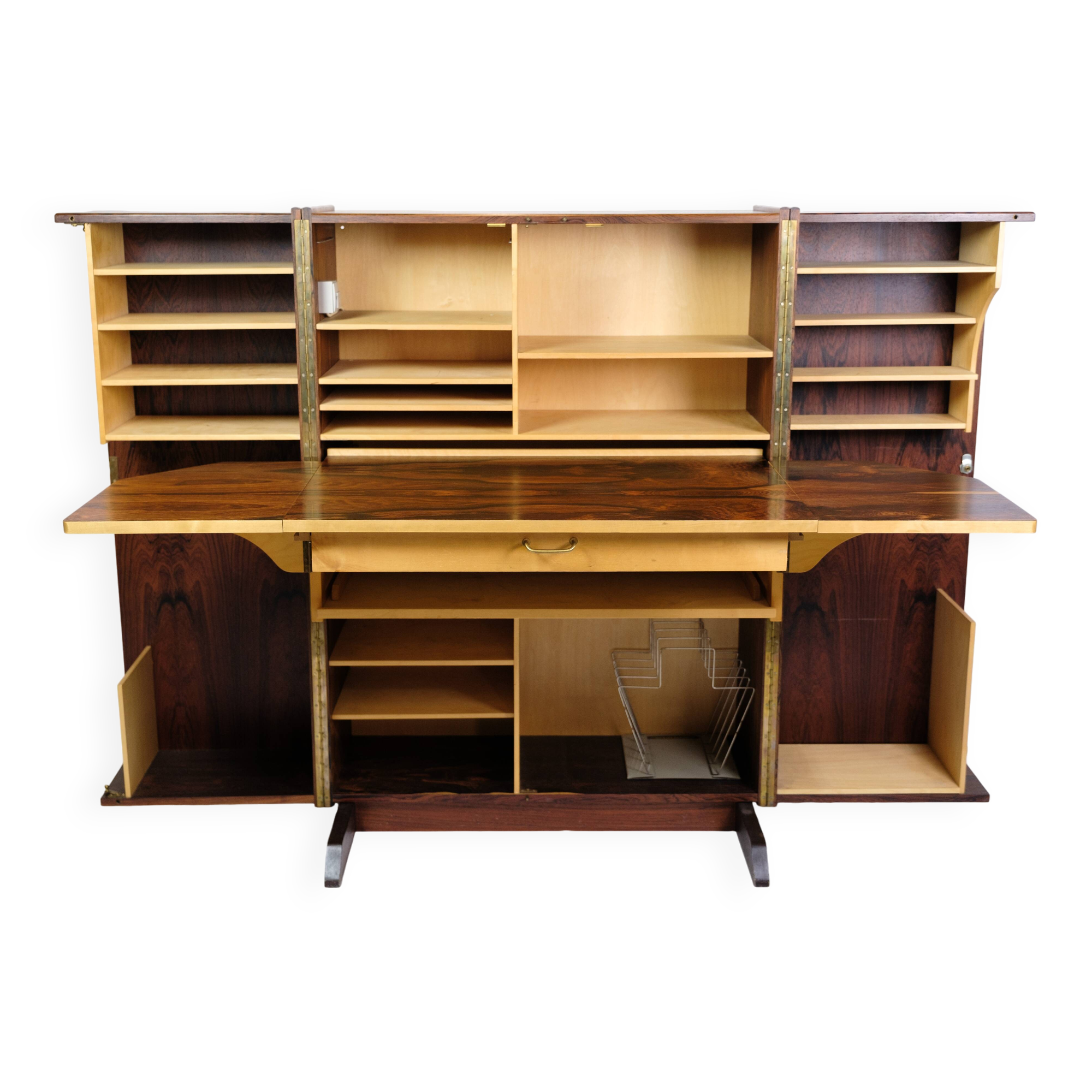 Hideaway Cabinet/Secretary Made In Rosewood, Norwegian Design From 1960s