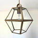 Vintage glass and brass pendant light