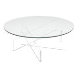 Table basse graphique en lucite et verre, Italie 1970