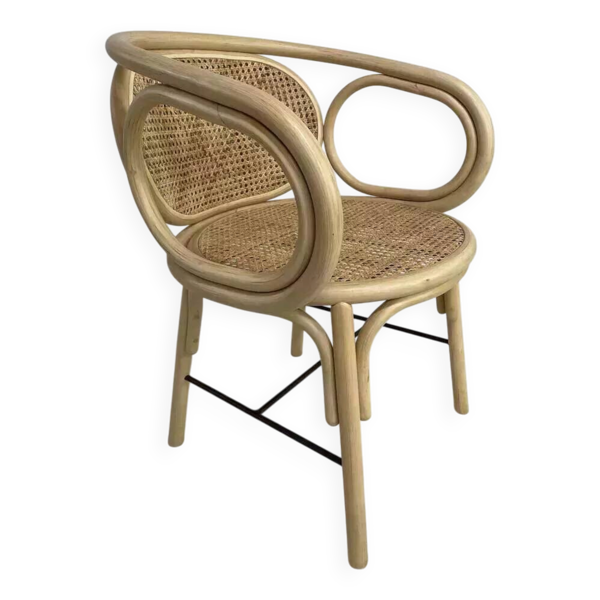 Fauteuil en rotin et cannage