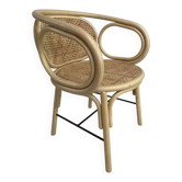 Fauteuil en rotin et cannage