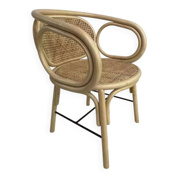 Fauteuil en rotin et cannage