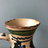 Enamelled terracotta water pitcher