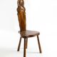 Solid wood chair with an ornate, hand-carved backrest – Made in Spain