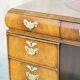 Bureau partenaire victorien en noyer burr avec cuir