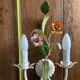 Floral metal wall sconce