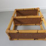 Rattan canning shelf, bamboo 60s 70s