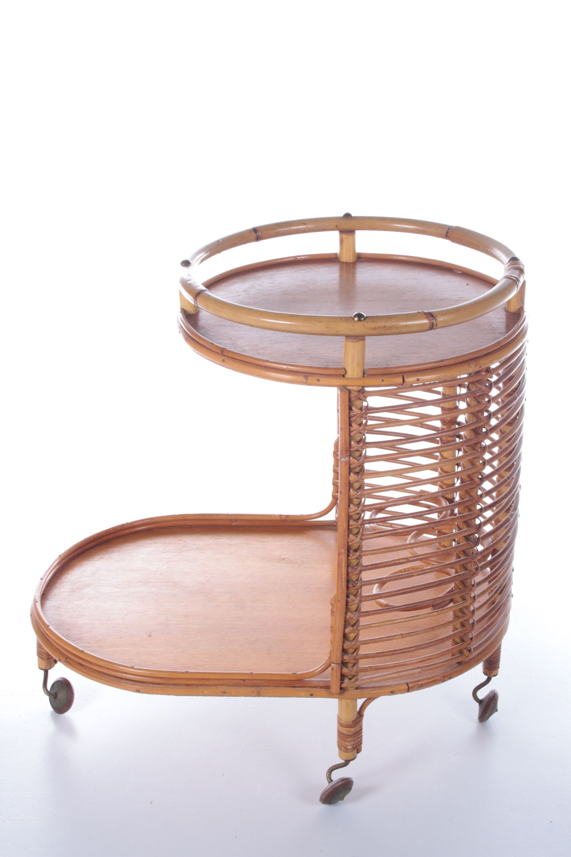 Vintage bamboo bar trolley original french from the 1960s