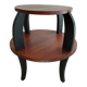 Table de salon ronde années 50 noir et bois