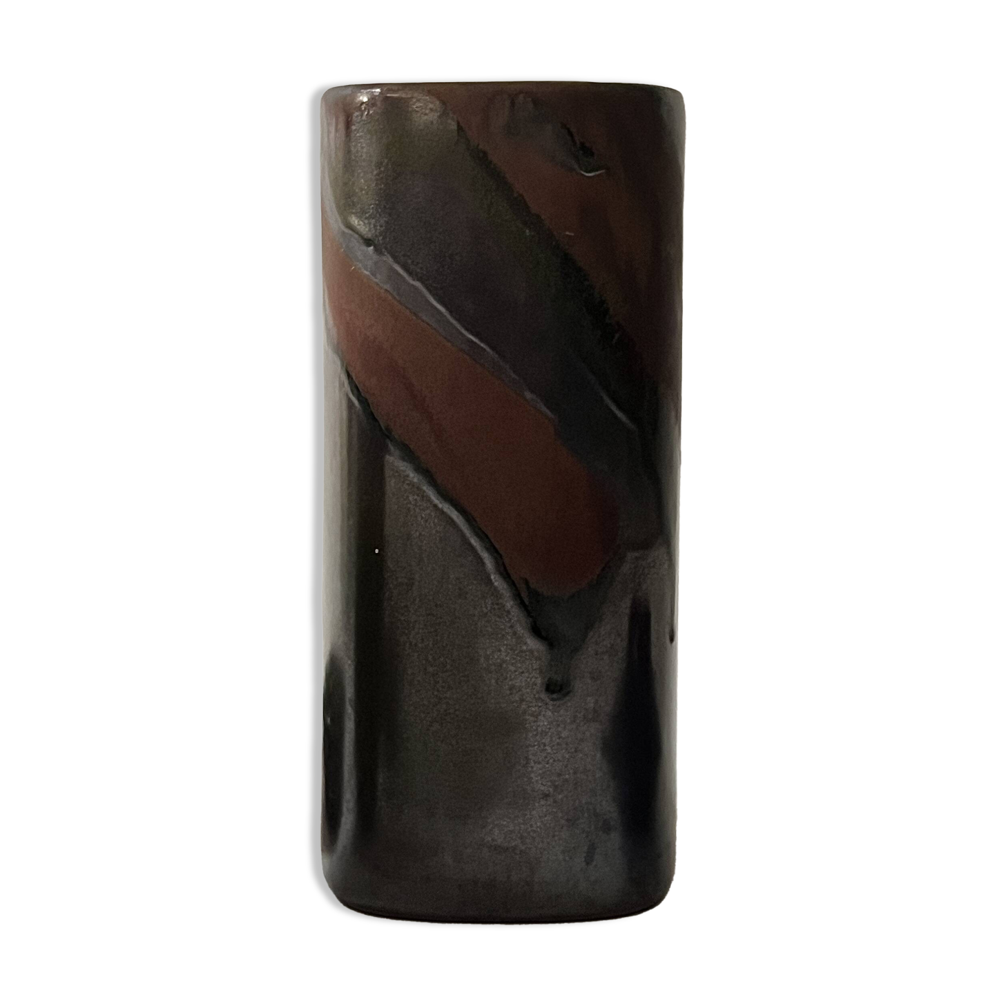 Large iridescent ceramic vase signed Jean Yves Lemonnier, France 1970