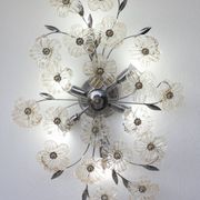 Large Size Gold and Transparent Murano Glass Wall light or Ceiling Light Fl