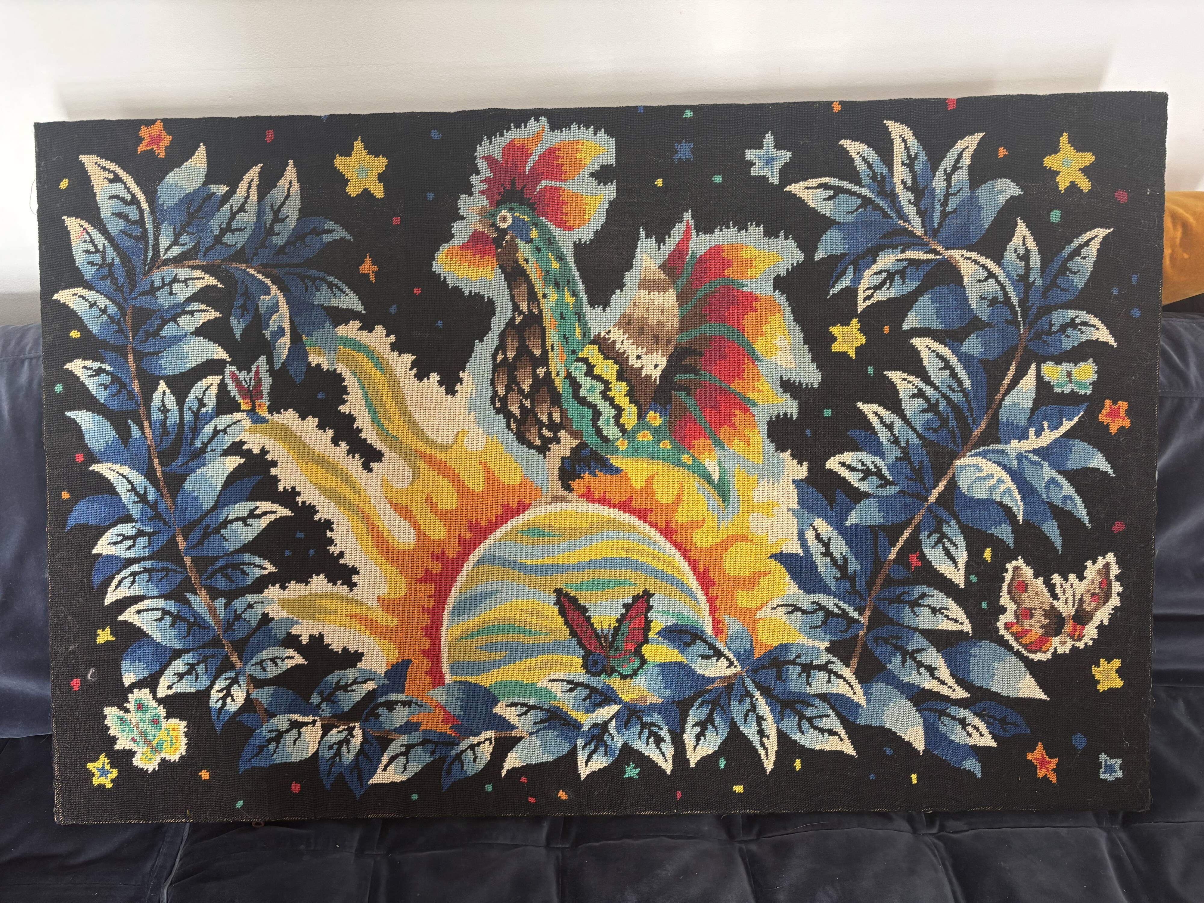 Vintage Jean Lurçat canvas, The Rooster, Large format