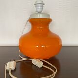 Camaieu table lamp - orange opaline and vintage fabric