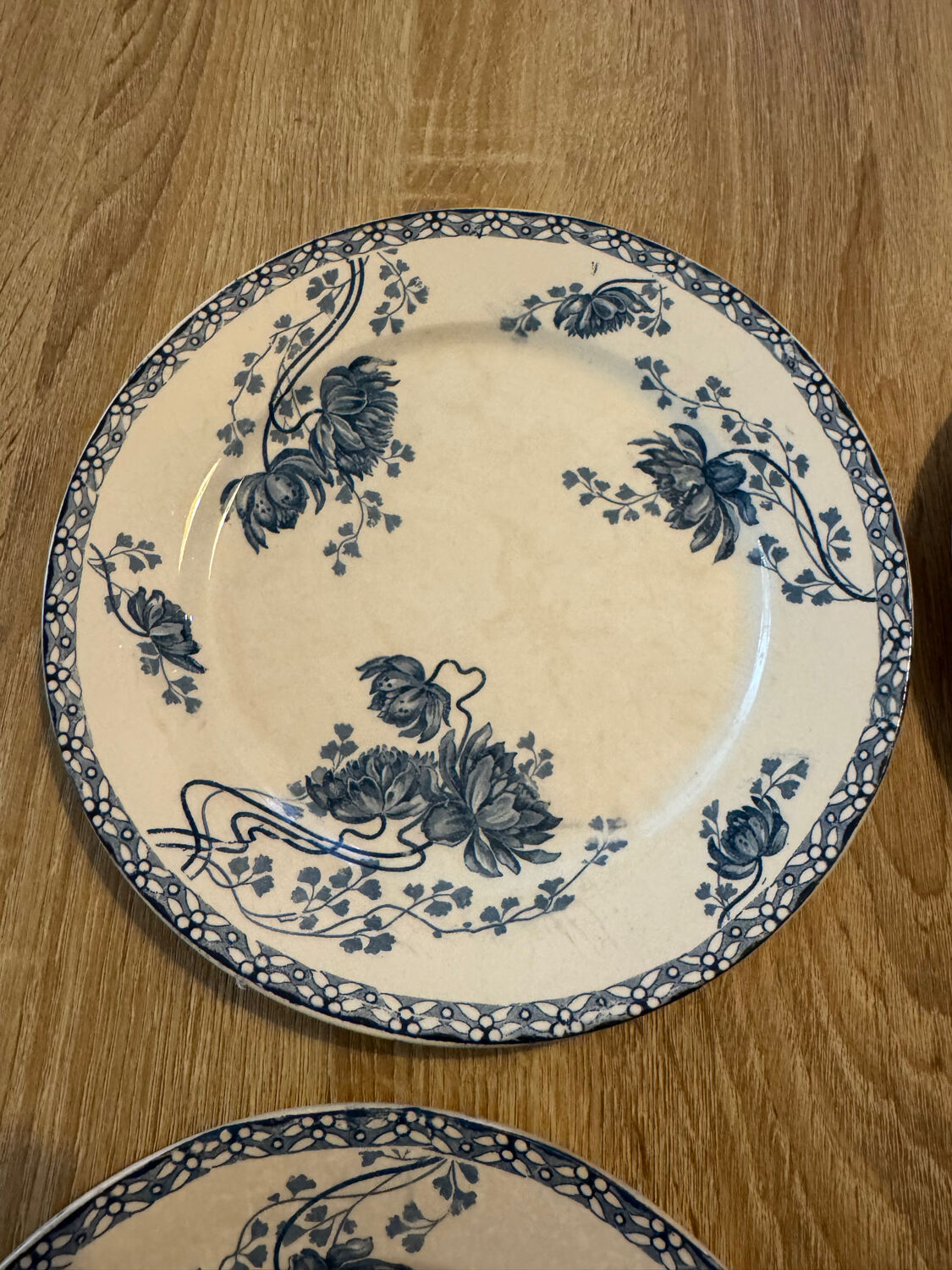 6 antique plates Royat – Sarreguemines