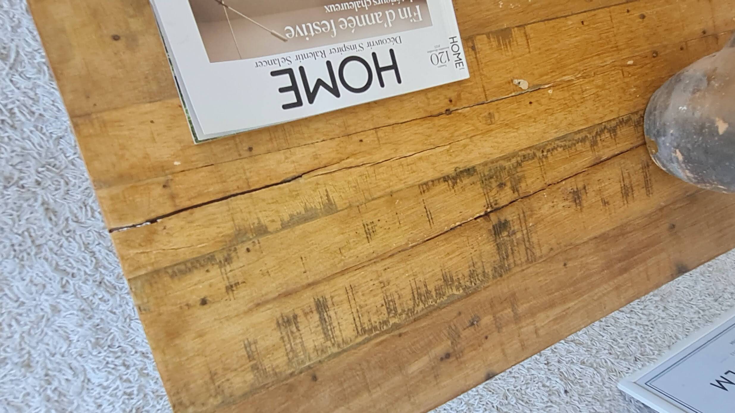 Vintage rectangular wooden coffee table