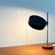 Mid-century minimalist table lamp with a teak veneer base, 1960s.
