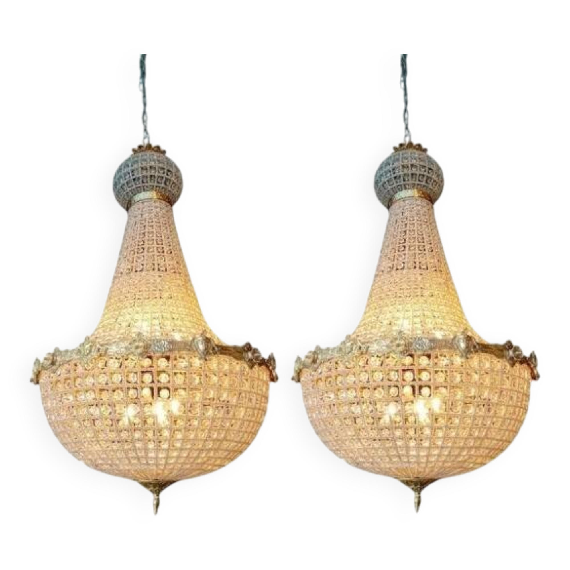 Large pair of hot air balloon chandeliers