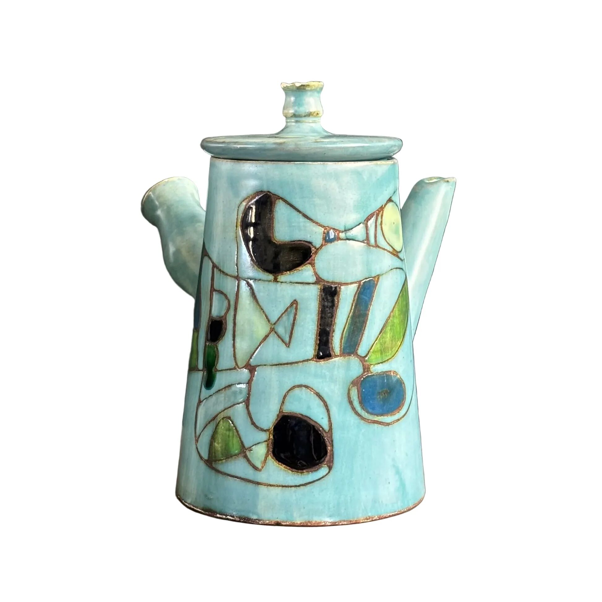 Ceramic teapot by Marie-Christine Treinen - Vallauris - Ref 1396