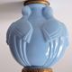 Art Deco vase in molded and pressed opaline. Stamped CLA France décor of Birds