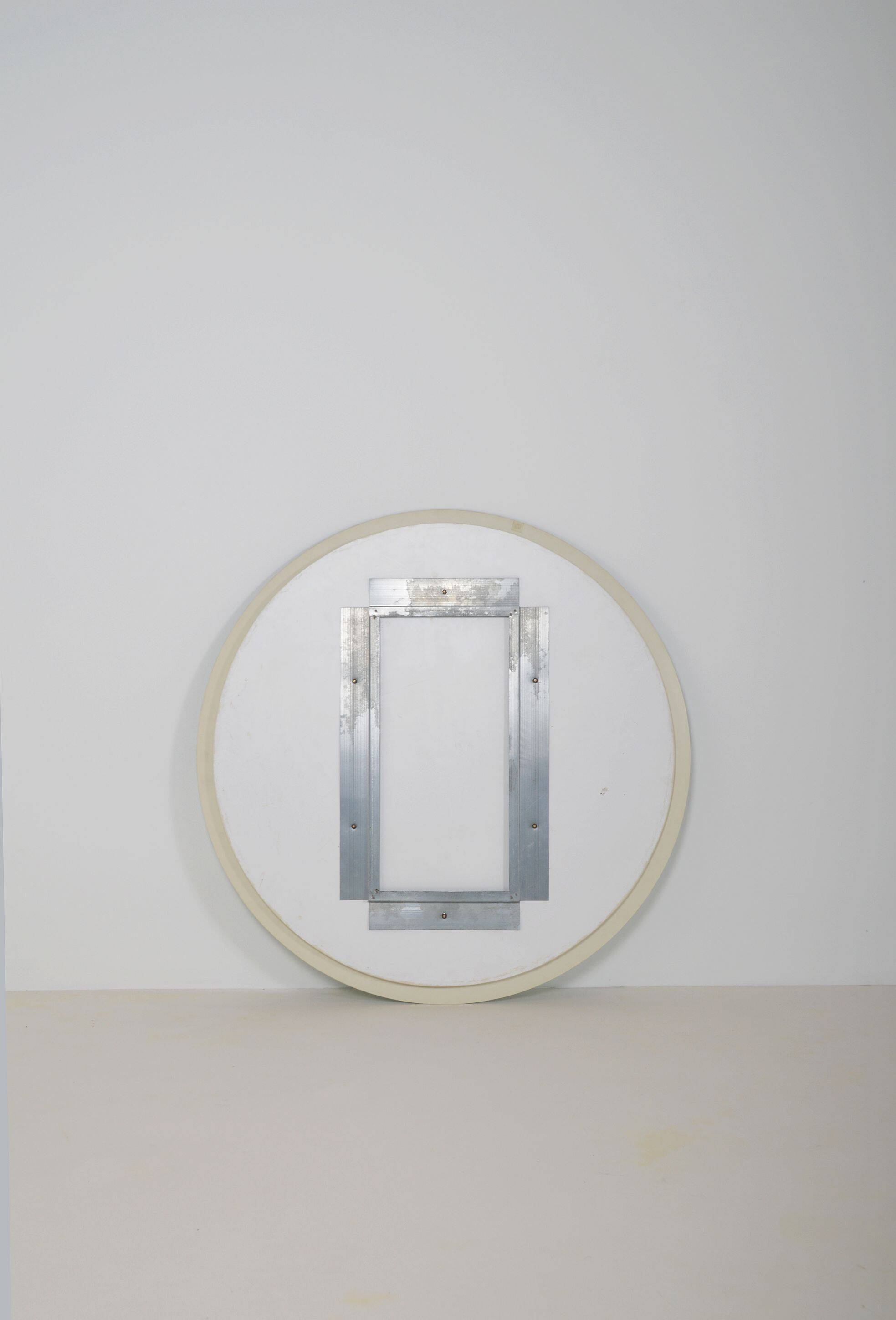 Large vintage mirror with double facet edge