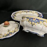 Angoulême Le Renoleau earthenware soup tureen set, 20th century