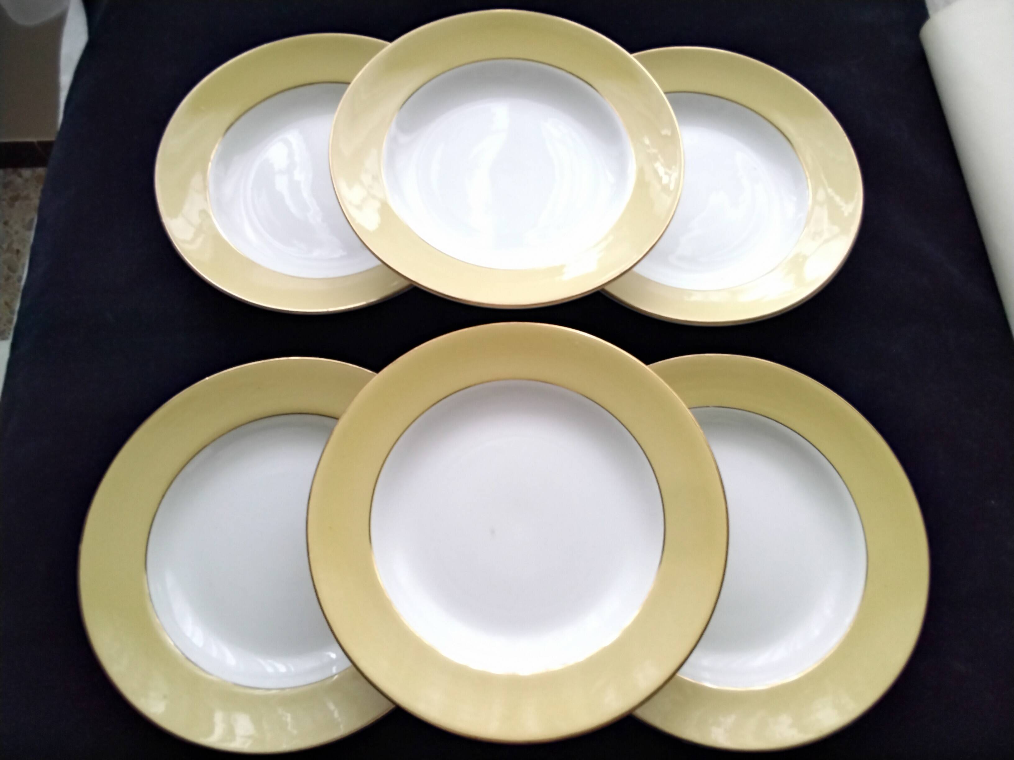 6 deep plates Faïence de St Amand Model 7894