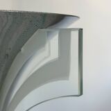 Art Deco modernist wall lamp, chrome and sandblasted glass, France 1930