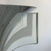 Art Deco modernist wall lamp, chrome and sandblasted glass, France 1930