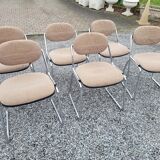 6 vintage office chairs chrome foot top fabrics