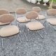 6 chaises de bureau vintage pied chromé dessus tissus
