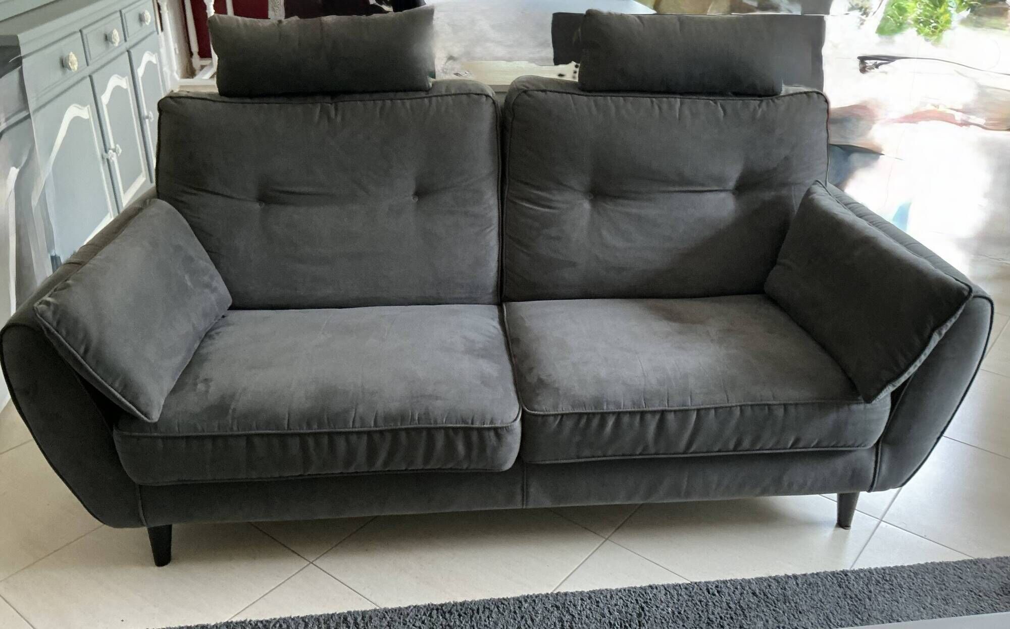 Three-seater sofa Poltroesofa grey in very good condition model Dossolo.