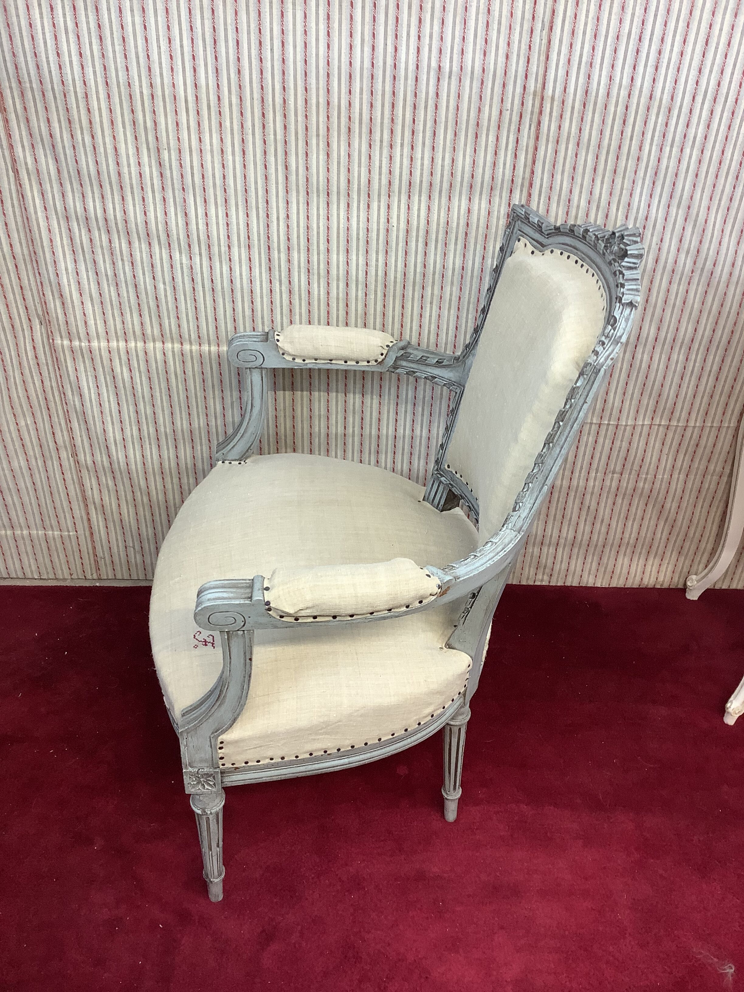 Armchair Cabriolet old Louis XVI style completely renovated