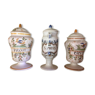 Set de 3 vases de pharmacie