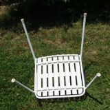 4 vintage white garden chairs in rilsan and plastic