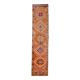 Tapis Couloir Vintage Anatolien Orange Motifs Géométriques, 83x367 Cm