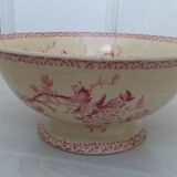 Salad bowl on foot in iron earth of Gien model Pink hawthorn