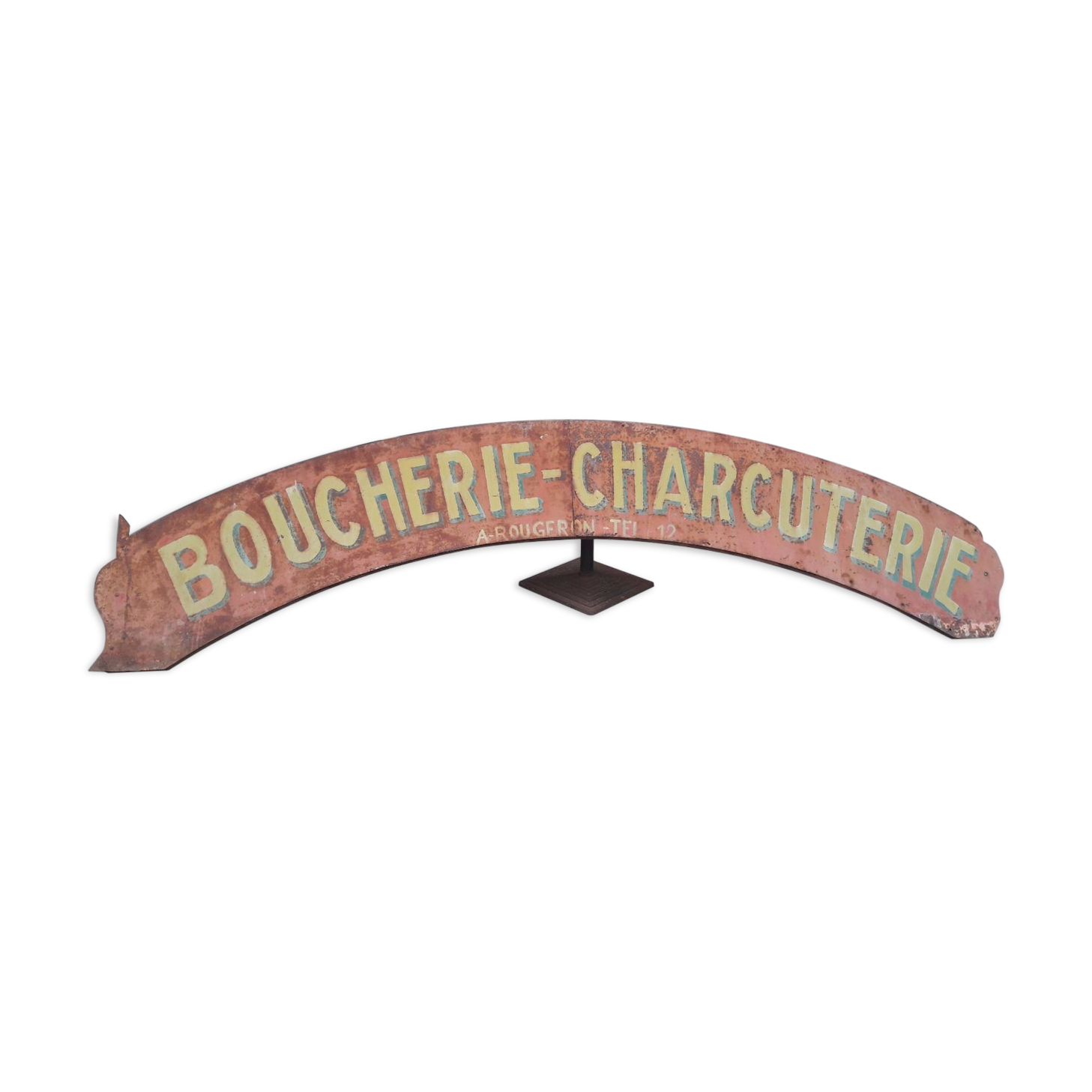 Enseigne rectangulaire fonte brun antique GM