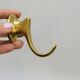 Gold-Colored Anodized Aluminum Coat Hooks, 1950s, Set of 2