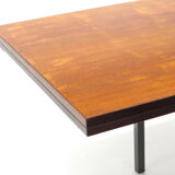 Extendable vintage dining table from Brabantia with metal frame and teak top