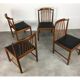 4 Scandinavian teak chairs with slats from the 1960s.